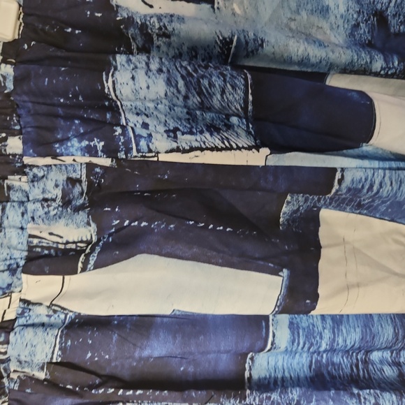 Women's Patchwork Print Street Wear Pants Size XL - Picture 4 of 8